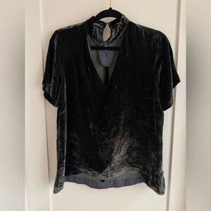 Madewell Dark Green Velvet Top